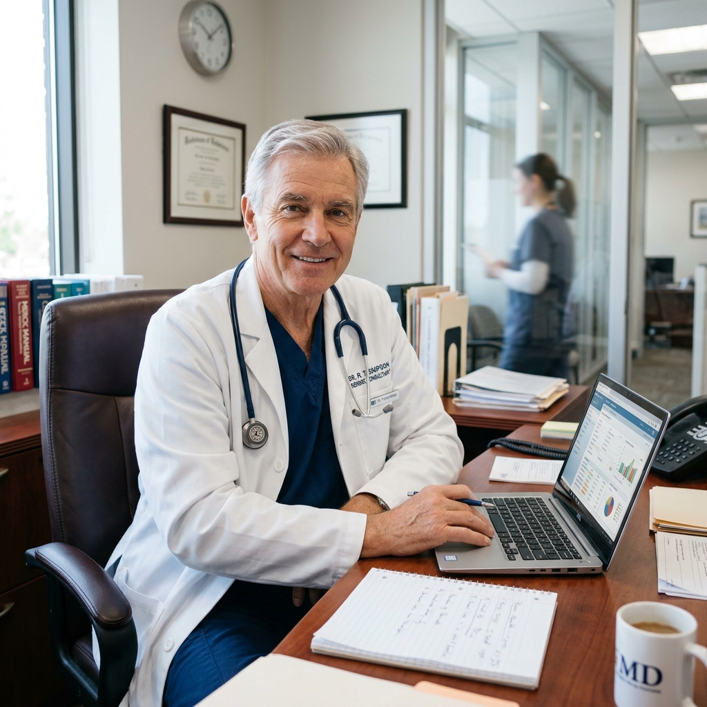 Medical professional reviewing patient portal